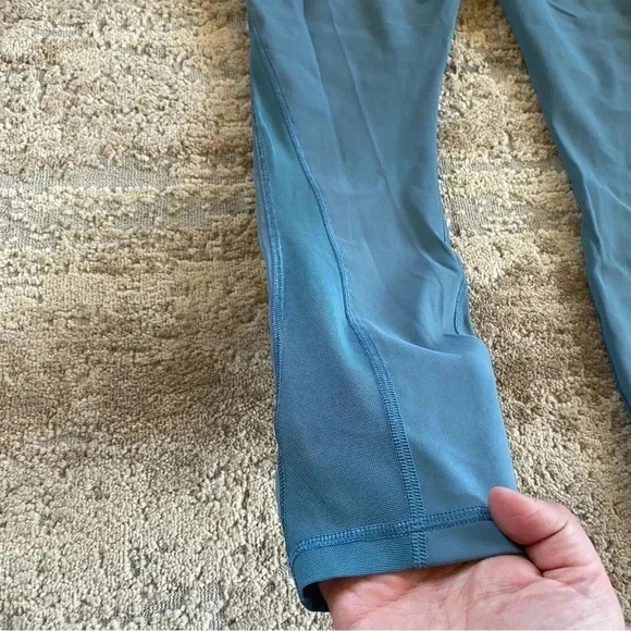 Lululemon Train Times 7/8 Blue Charcoal Leggings Mesh Calf Panels Yoga Pants: 8 - Picture 11 of 13